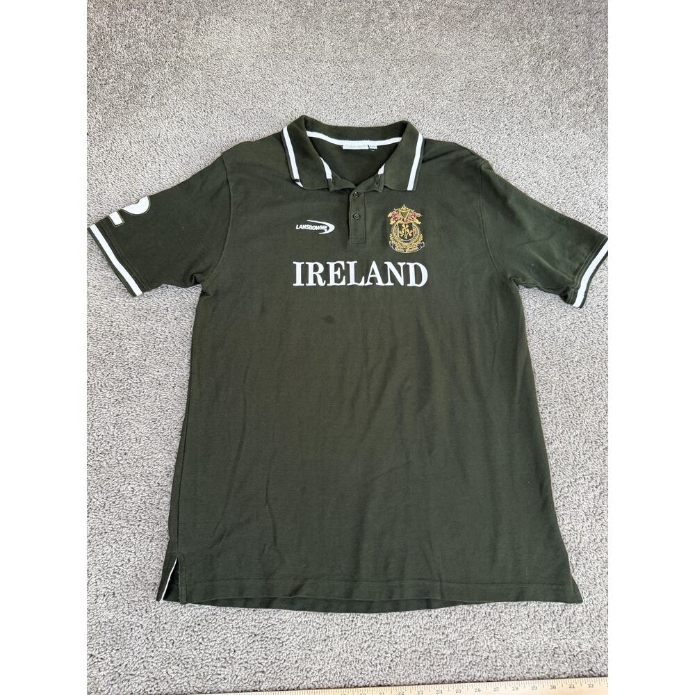 Ireland Shirt Mens 2XL Green Rugby Lansdowne Polo Embroidered Crest Cotton